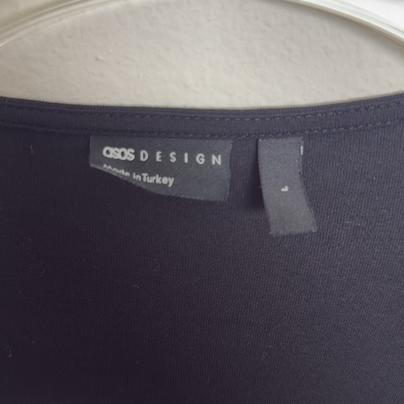 ASOS DESIGN Long Sleeve Drape T-Shirt in Black Sz L - Picture 4 of 6